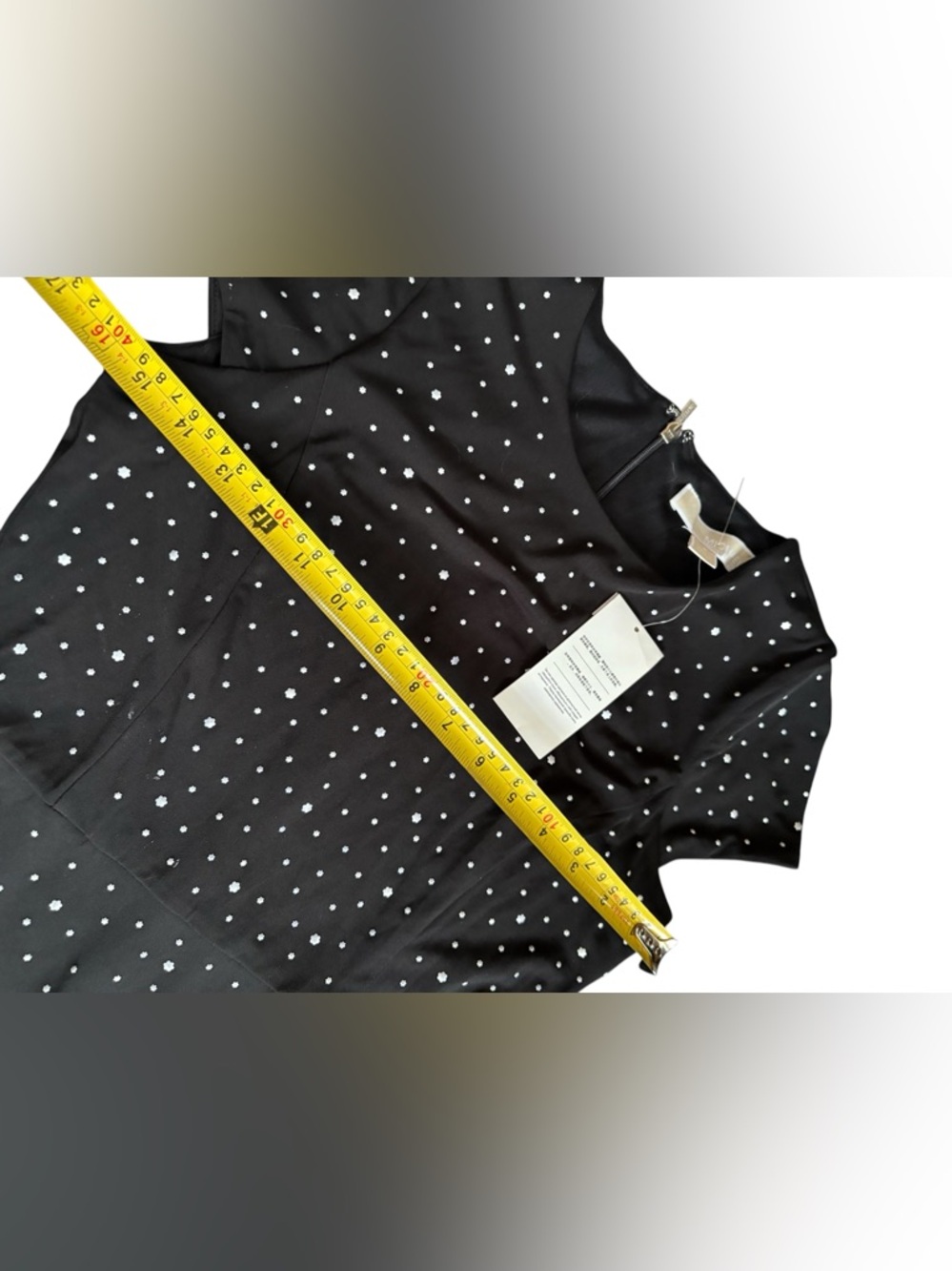 Michael Kors black flared flowers and dots dress new nwt P - Picture 3 of 5